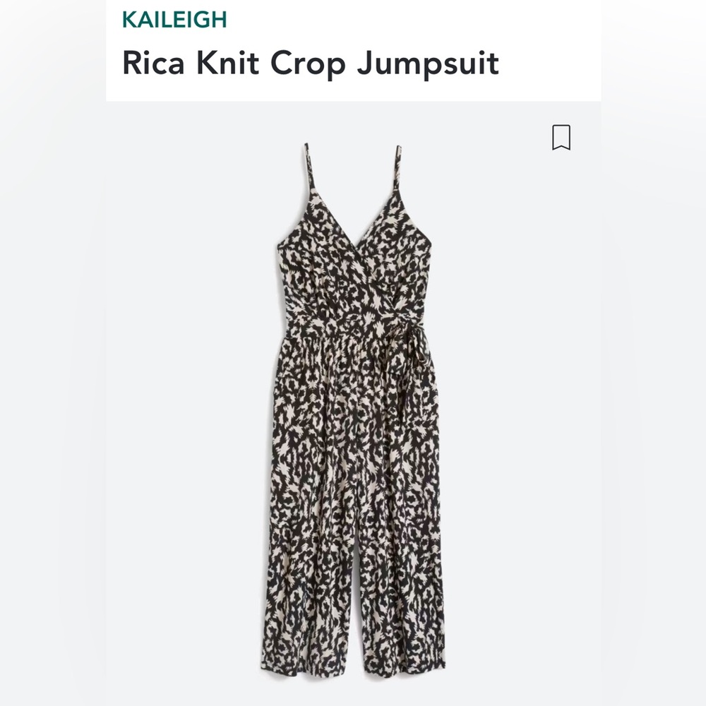 Kaileigh Rica Knit Cropped Jumpsuit Size Small